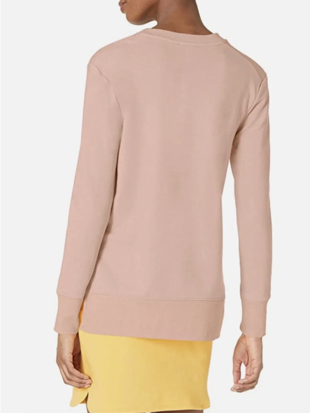 Anthropologie Daily Ritual Terry Cotton Modal Long Sleeve Crew Neck V Sweatshirt - Picture 2 of 12